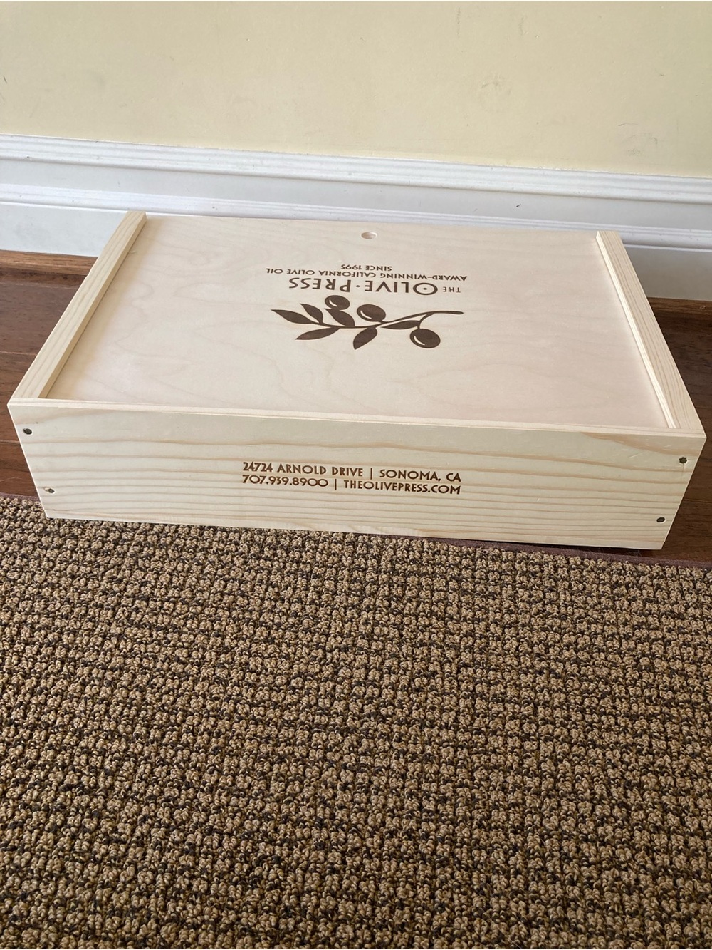 The Olive Press Wooden Gift Box - Natural Wood
